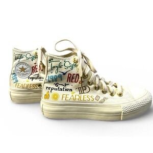 Taylor Swift Eras Midnights 1989 Red Tour Converse Shoes Sneakers US 5.5 EUR 36